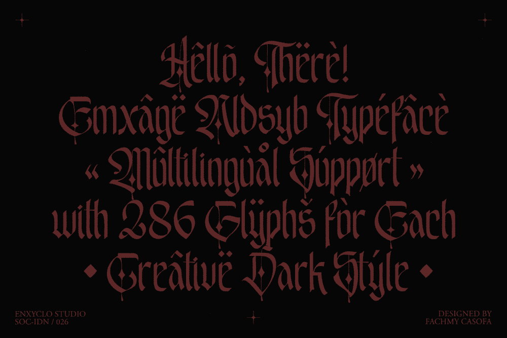 EMXAGE ALDSYB — Modern Medieval Blackletter Font — image 17