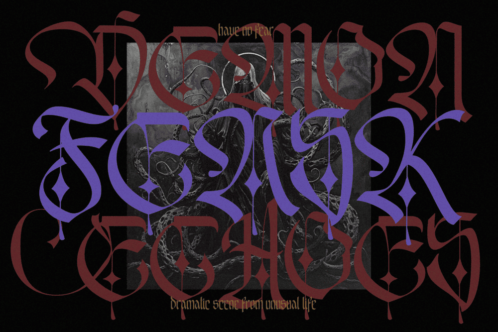 EMXAGE ALDSYB — Modern Medieval Blackletter Font — image 5