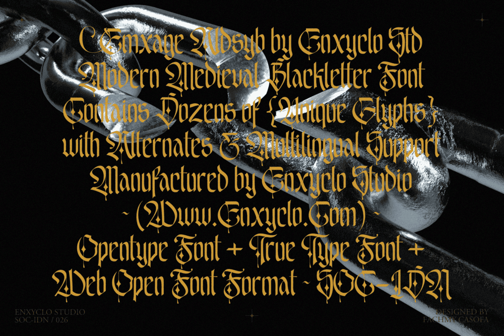 EMXAGE ALDSYB — Modern Medieval Blackletter Font — image 9