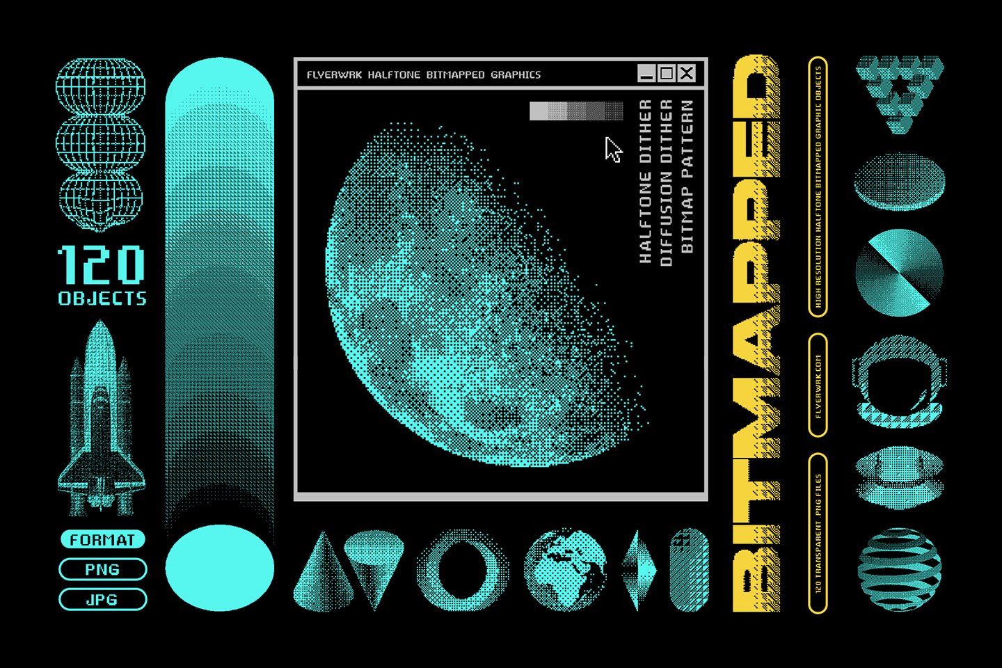 120 Bitmapped design elements — image 1