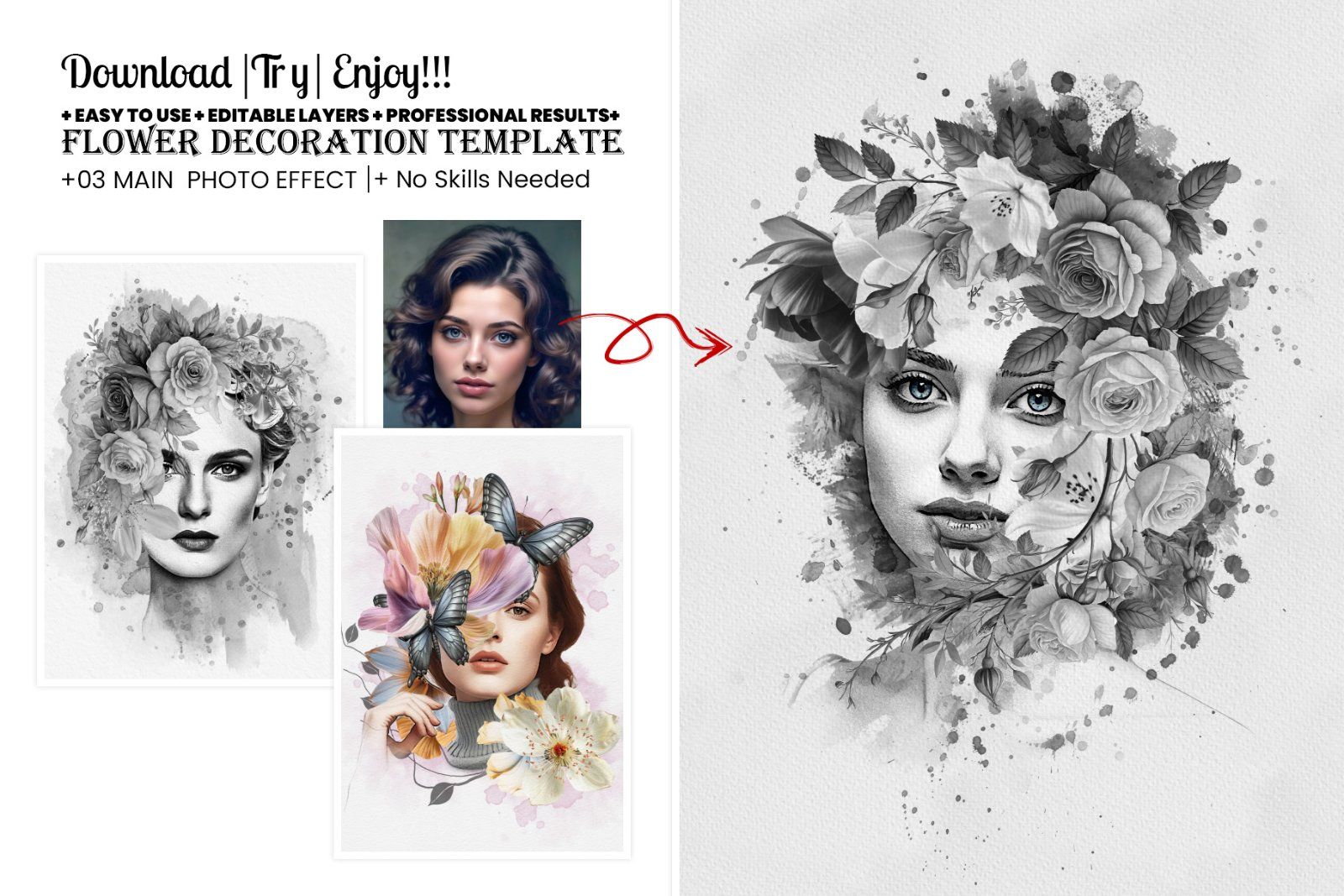 Flower Decoration Photo Template — image 1