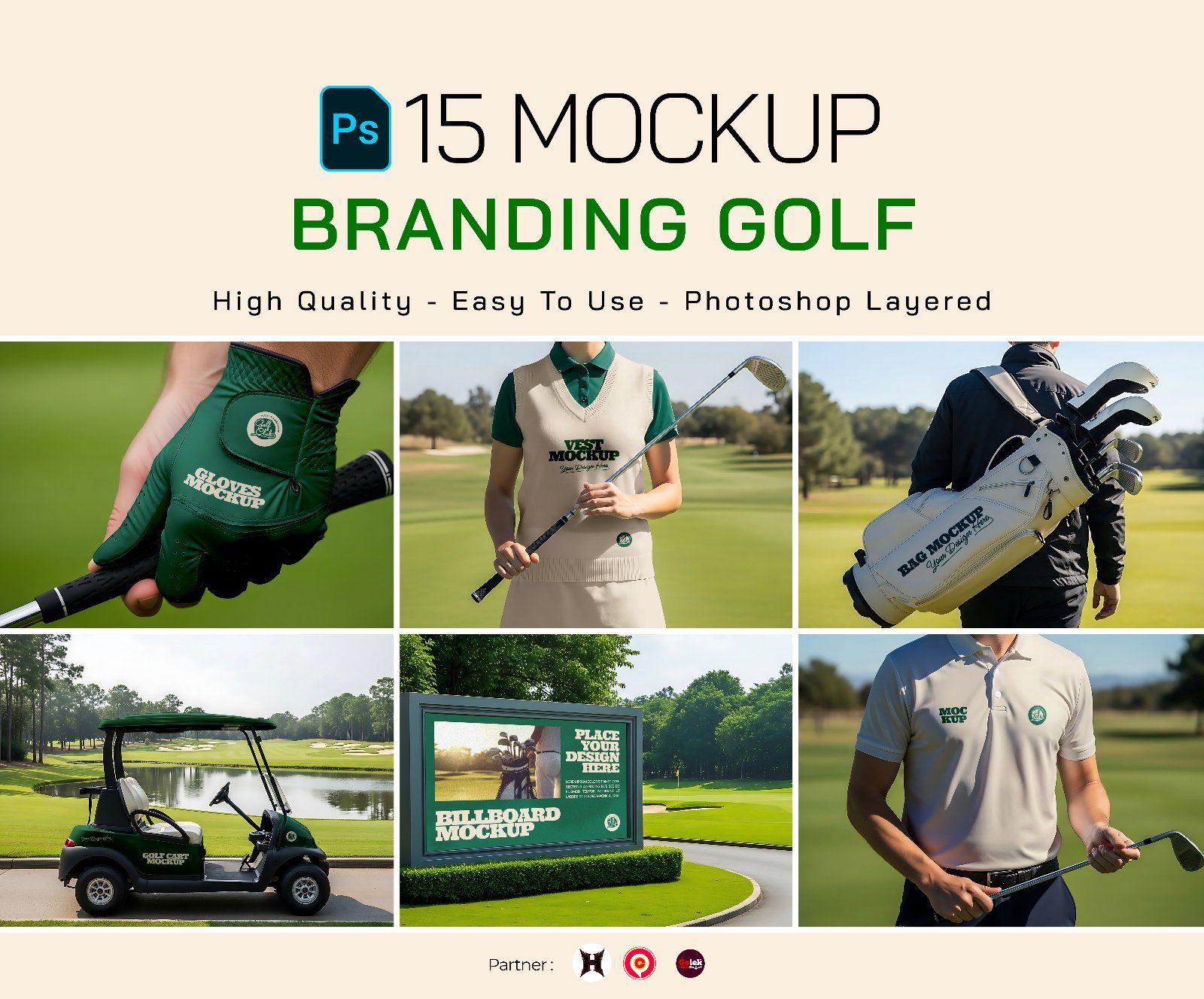 Premium Branding Green Golf Mockup — image 1