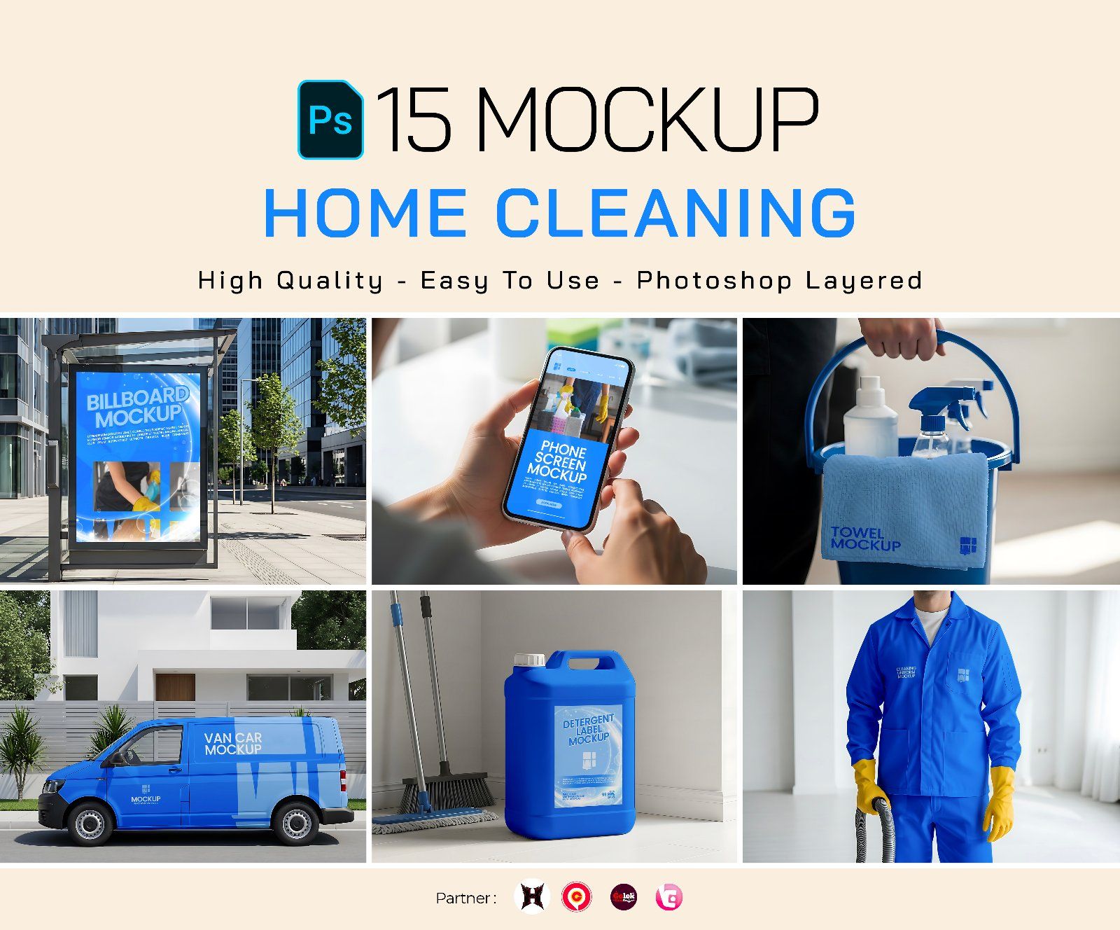 Premium Branding Home Cleaning Mockup — image 1