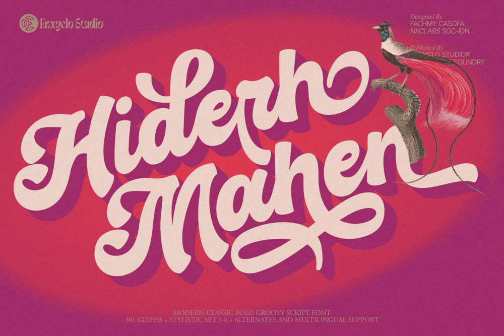 Hiderh Mahen — Groovy Retro Font — image 1