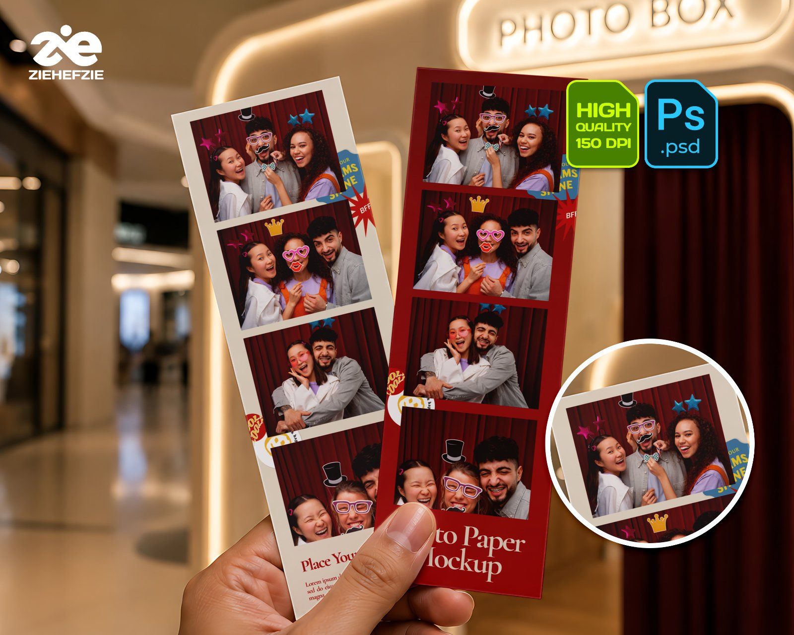 Premium Photo Box Rental Mockup Bundle – 15 Gen-Z PSD Scenes for Photobox Strips, Curtain Booths — image 3
