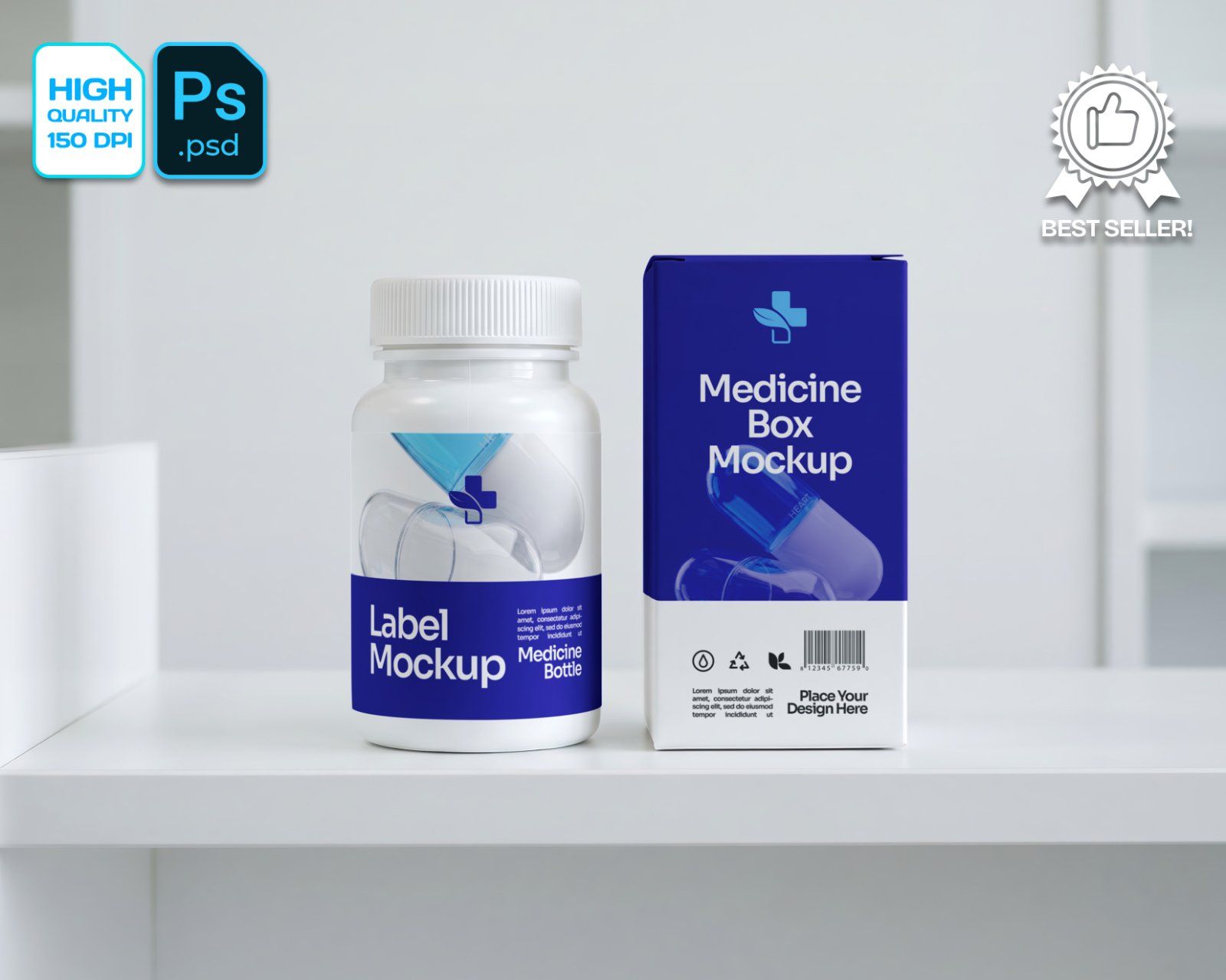 Premium Pharmacy Store Branding Mockup Bundle – 15 Professional Medical & Healthcare PSD Scenes — image 3