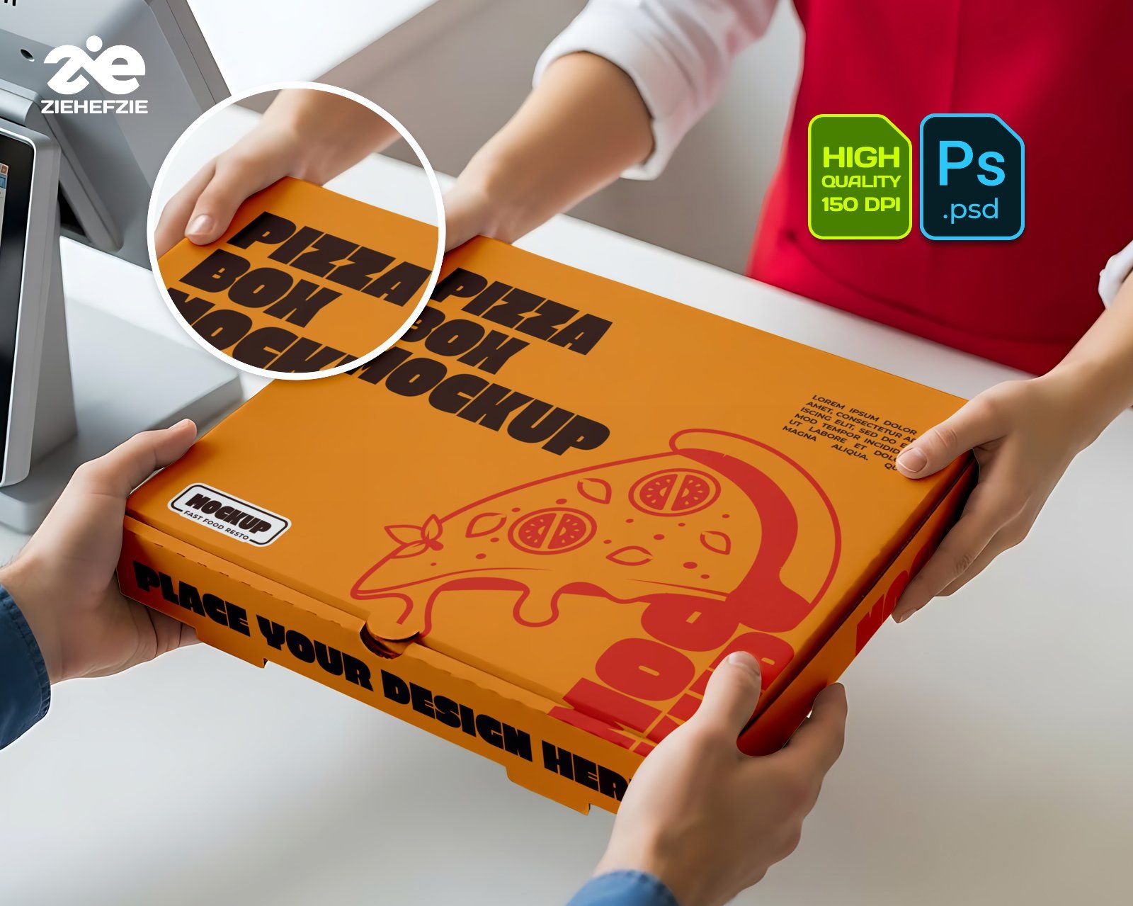 Fast Food Restaurant Mockup Set for Pizza & Fried Chicken Branding. — image 3