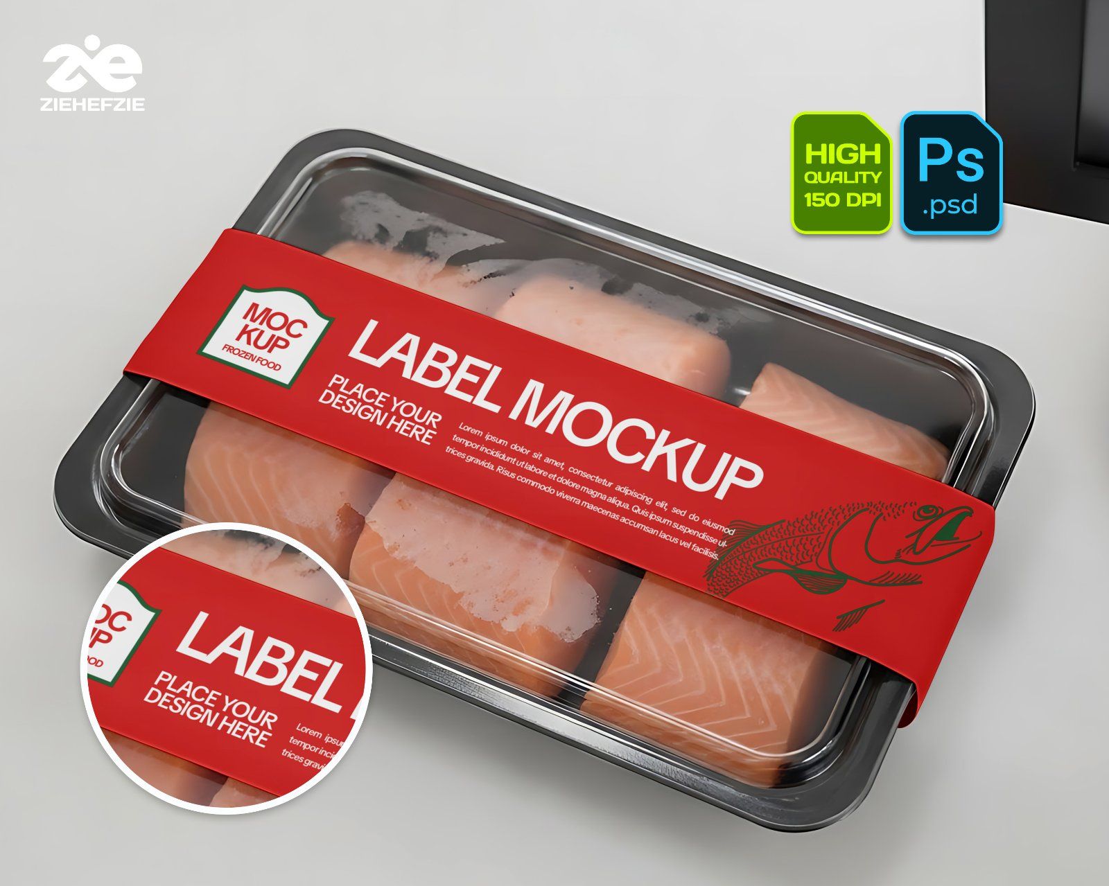 Frozen Food Store Mockup Bundle PSD – Freezer, Packaging & Price Tag Display — image 3