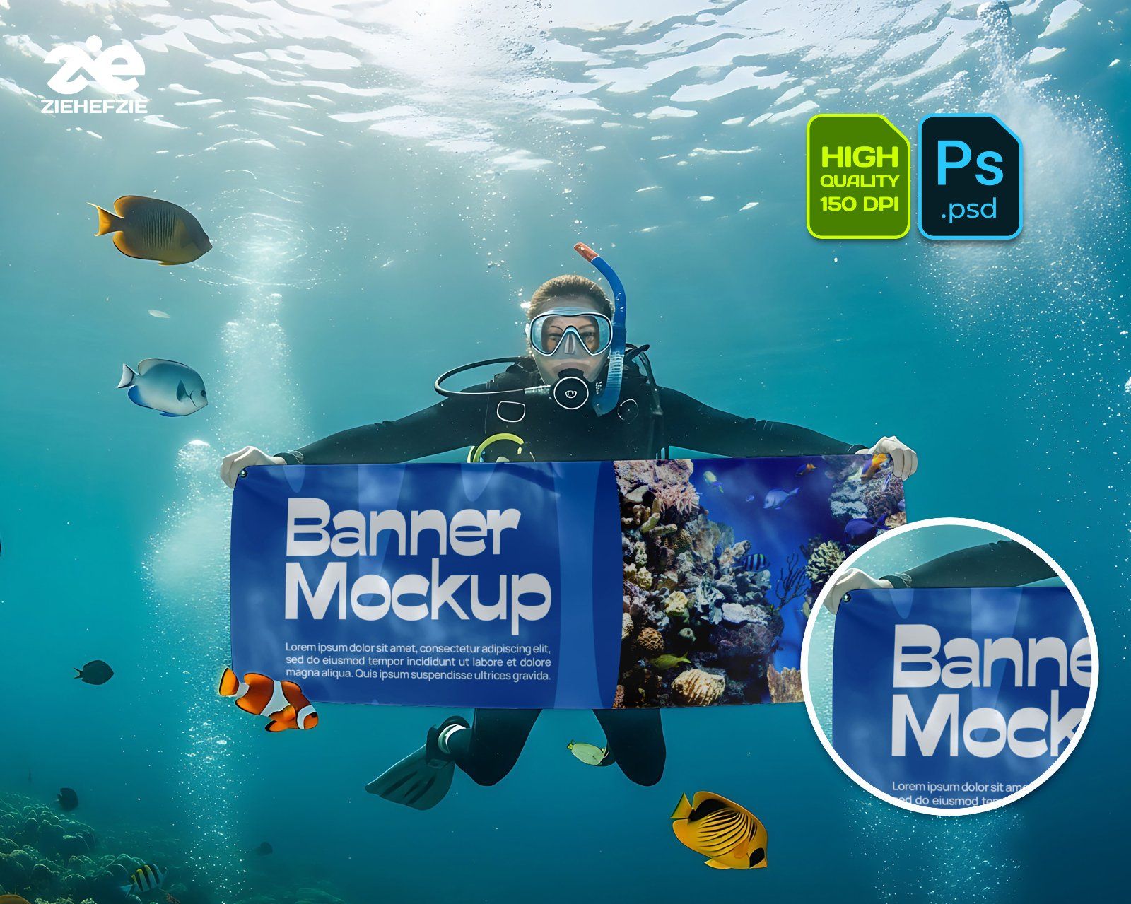 Marine Aquarium Mockup Bundle – 15 PSD Templates for Ocean Park & Underwater Branding — image 10