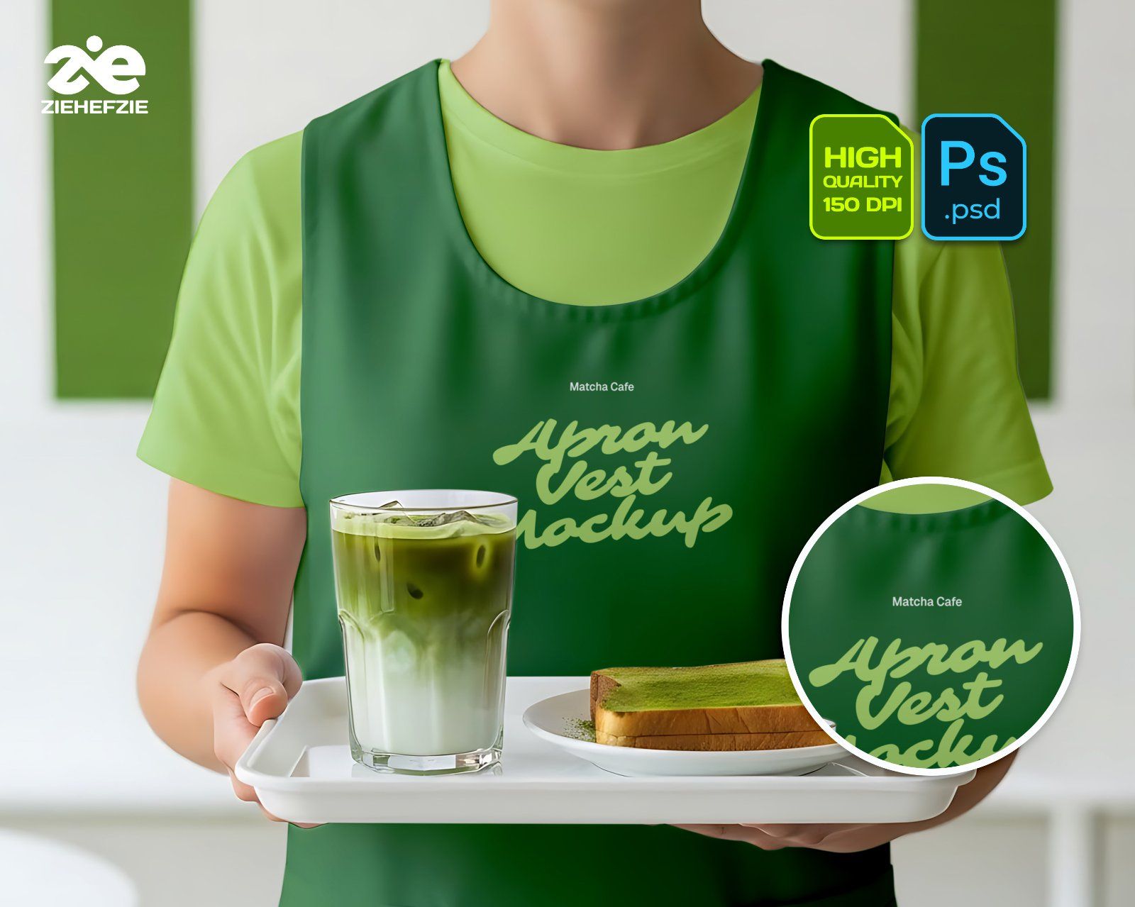Matcha Cafe Mockup Bundle PSD – Cafe Branding & Packaging Presentation — image 3