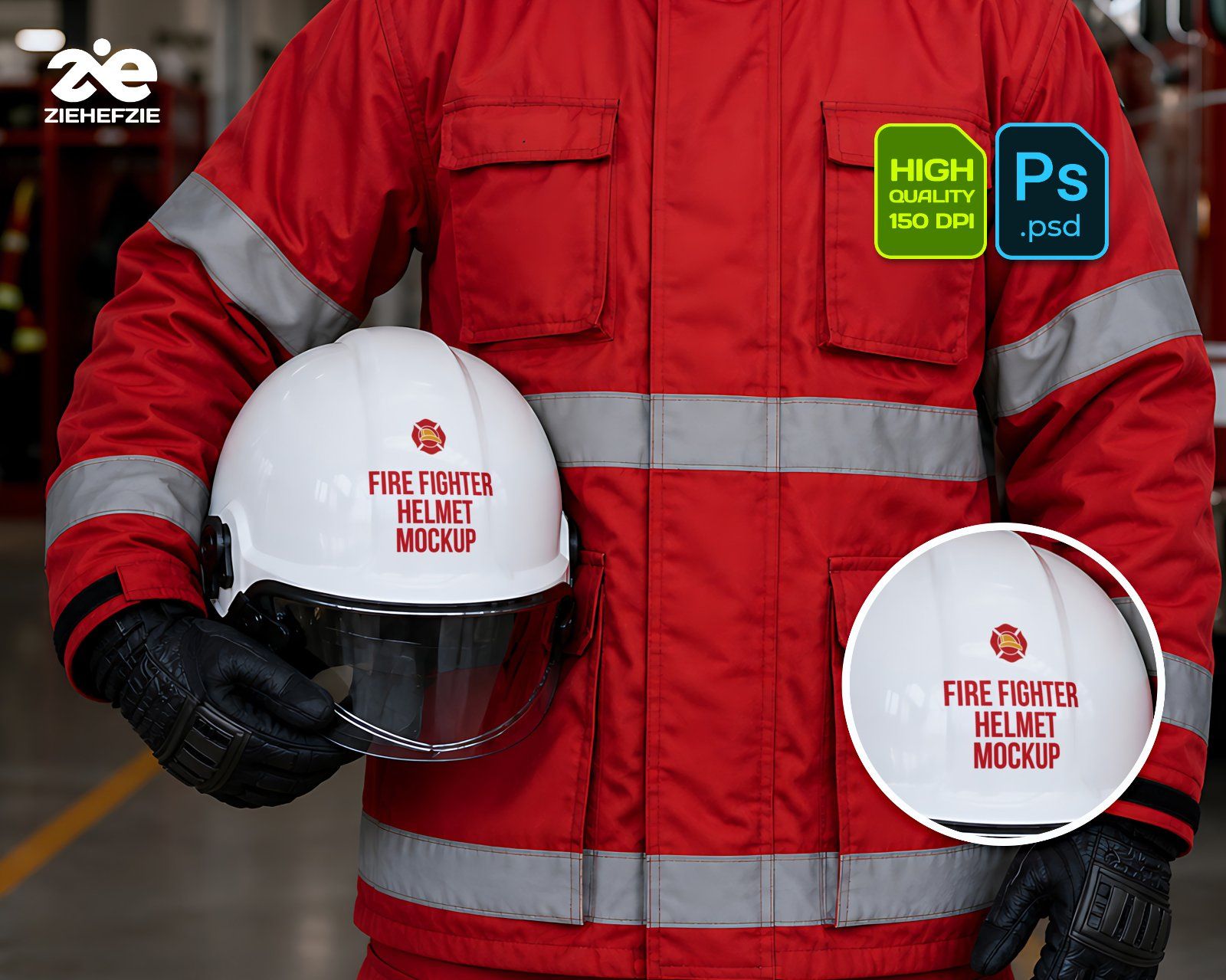 Premium Fire Fighter Branding Mockup Bundle – 15 Rescue PSD Scenes for Emergency Uniforms, Vehicles — image 3