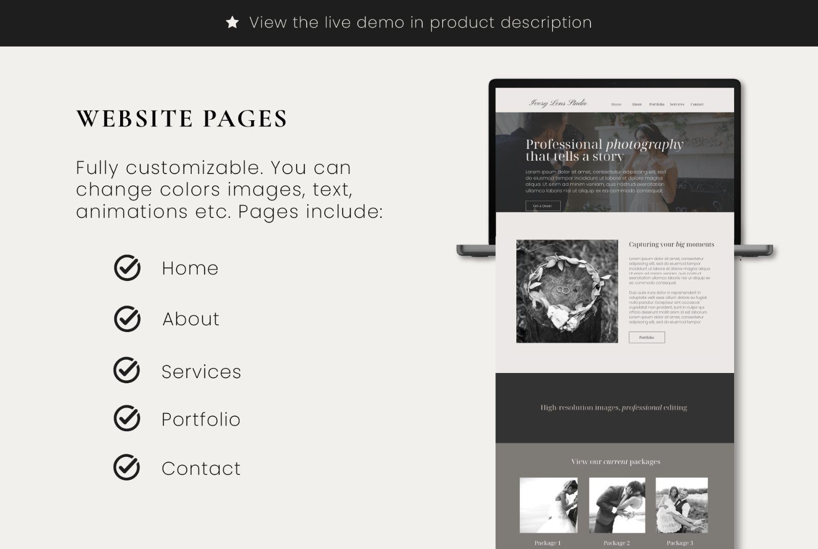 Wix Photography Website Template | Modern Photographer Portfolio — image 8