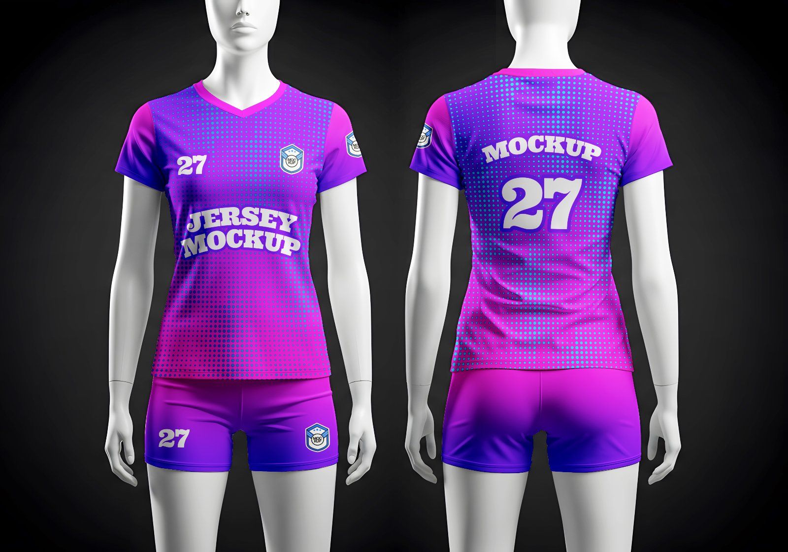 Women Jersey Mockup Bundle – 7 PSD Sportswear Templates for Volleyball, Soccer & Fitness Apparel — image 7