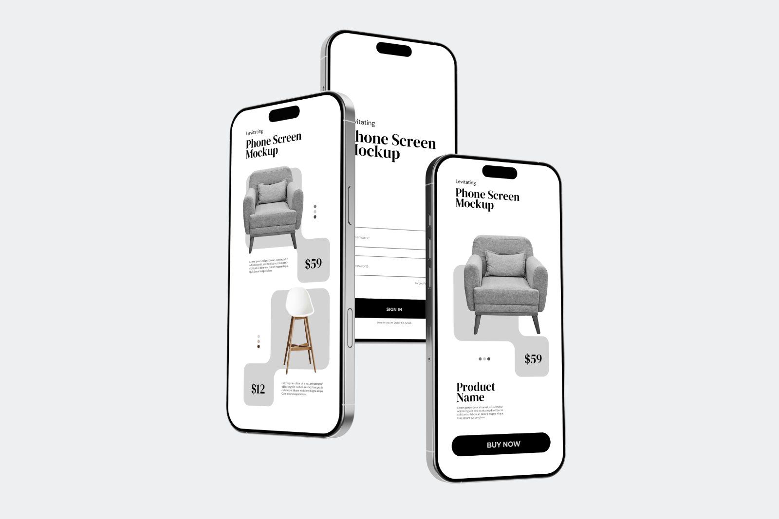 Levitating Phone Screen Mockup V2 — image 1