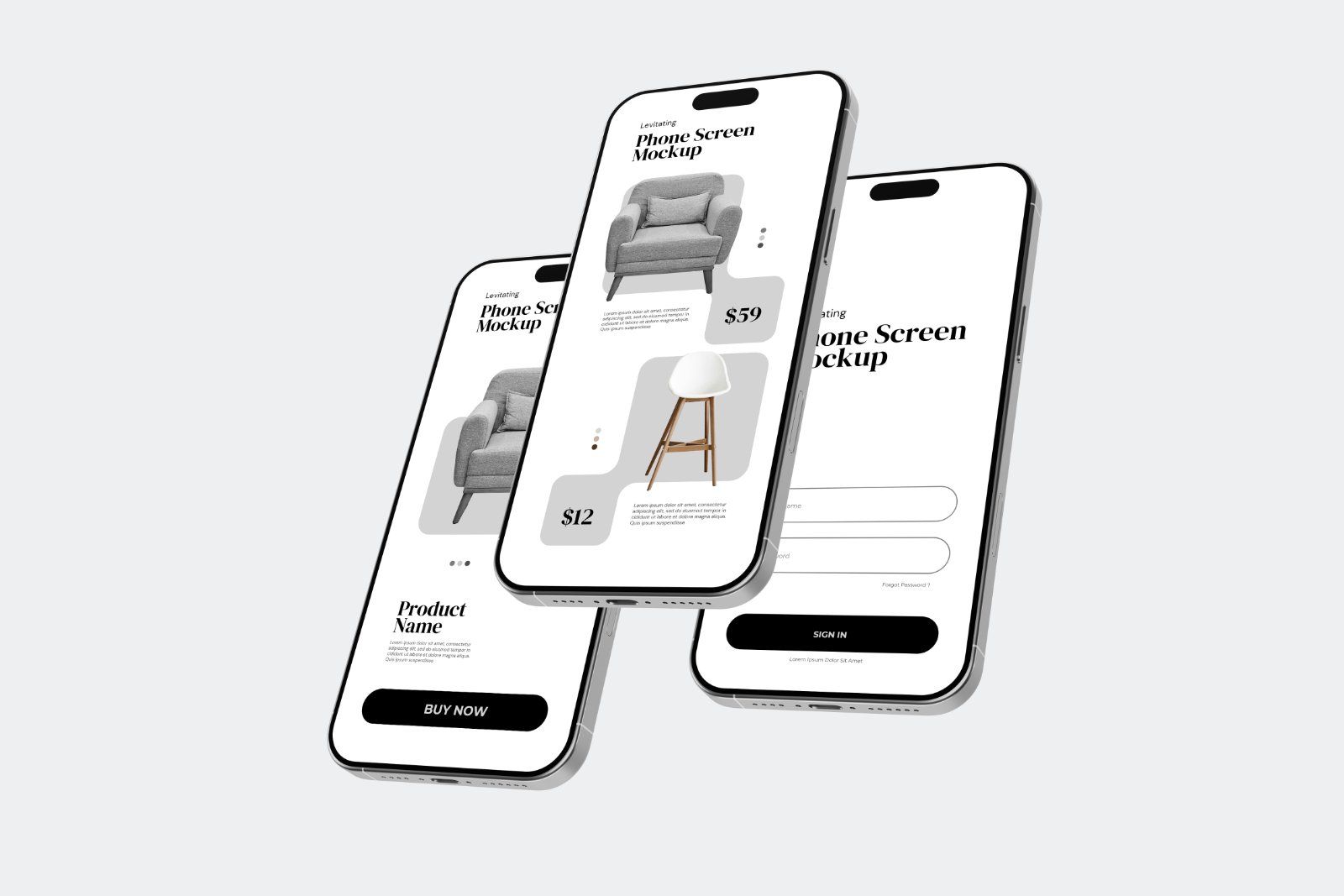 Levitating Phone Screen Mockup V3 — image 1