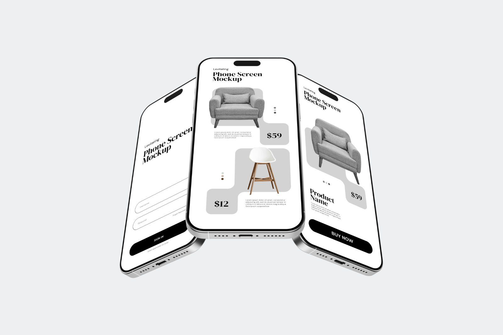 Levitating Phone Screen Mockup V4 — image 1
