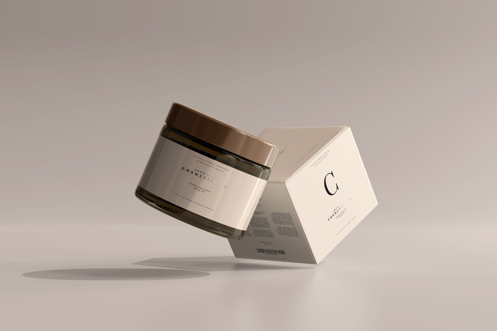 Cosmetics frosted jarpsd mockup — image 6