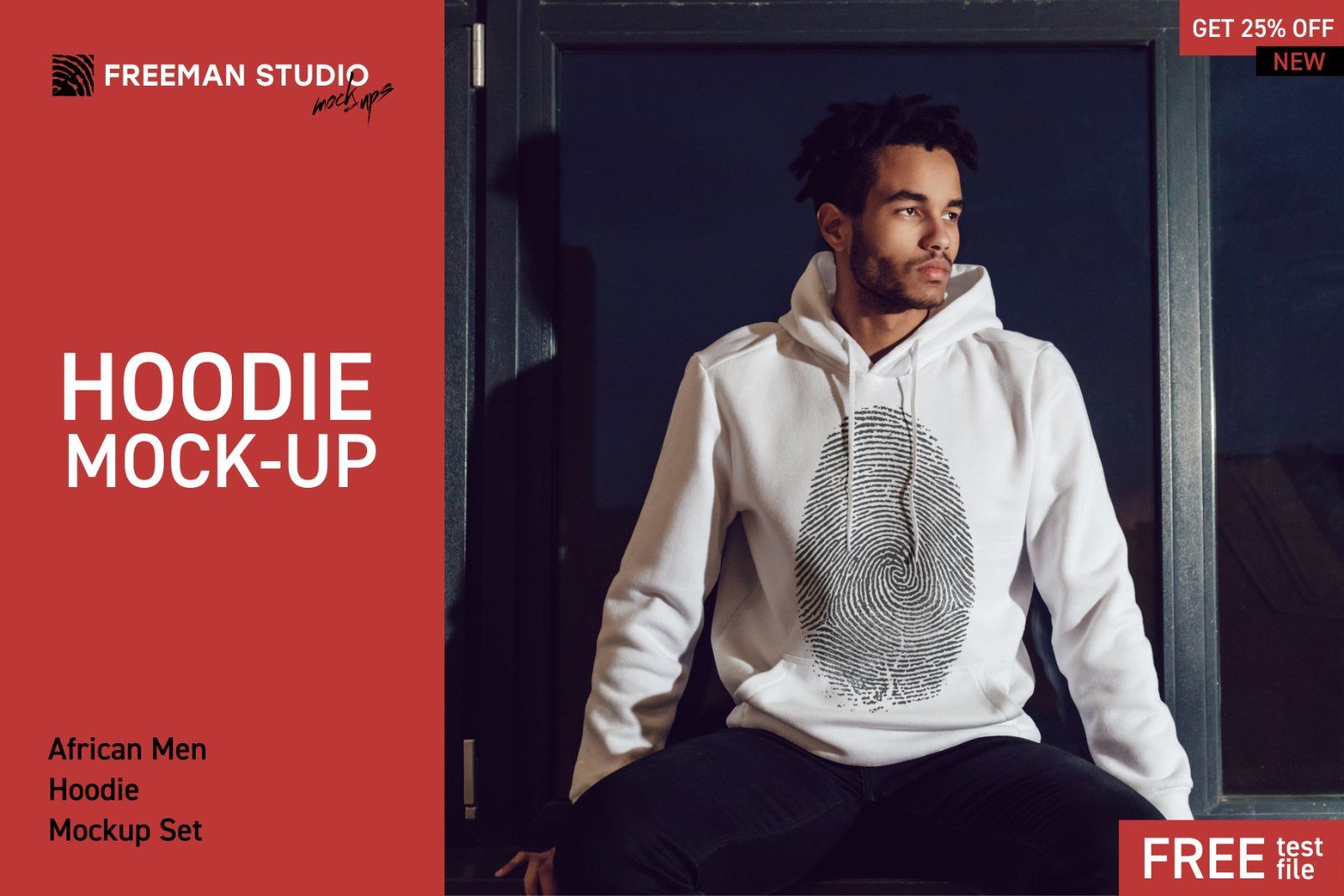 African Men Hoodie Mock-Up Set — image 1