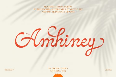 Amhiney — Elegant Script Calligraphy Font