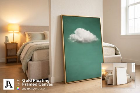 Gold Framed Canvas | 2x3 Ratio PSD