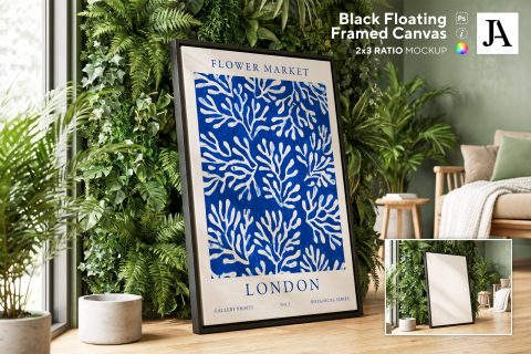 Black Framed Canvas | 2x3 Ratio PSD