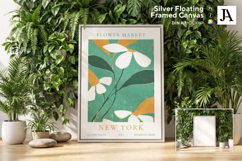 Silver Framed Canvas | DIN A PSD