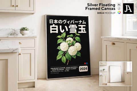 Silver Framed Canvas | DIN A PSD