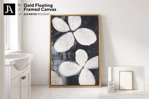 Gold Framed Canvas | 2x3 Ratio PSD
