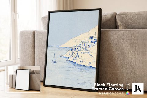 Black Framed Canvas | 2x3 Ratio PSD