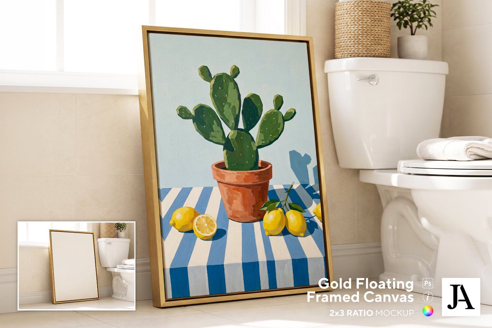 Gold Framed Canvas | 2x3 Ratio PSD — image 1