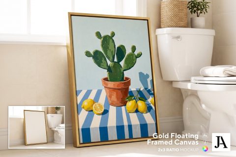 Gold Framed Canvas | 2x3 Ratio PSD