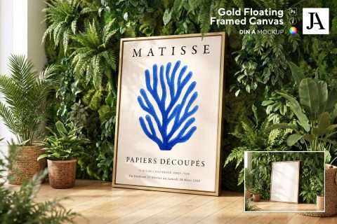 Gold Framed Canvas | DIN A PSD