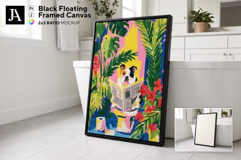 Black Framed Canvas | 2x3 Ratio PSD