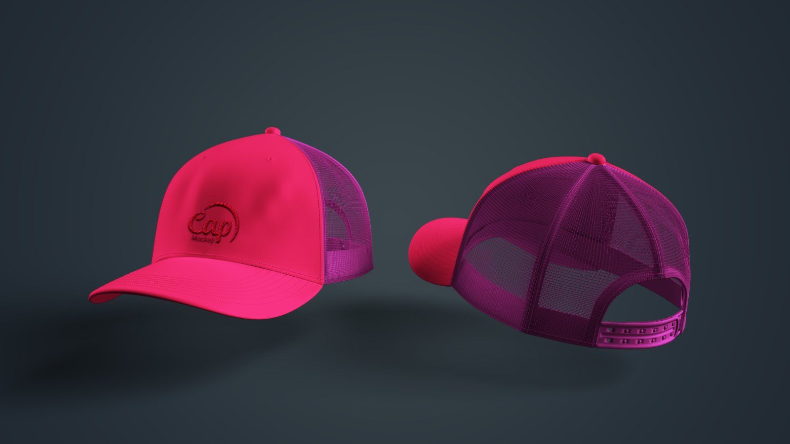 Trucker Cap Mockup – Mesh Snapback Hat, 7 PSD Files — image 2