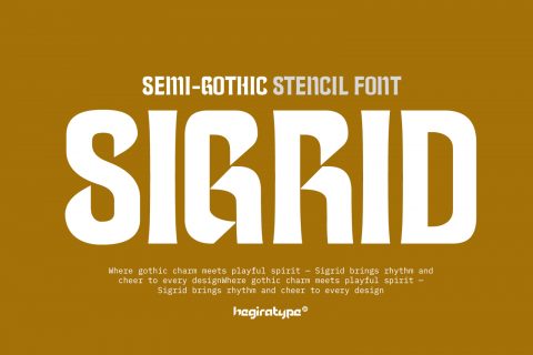 Sigrid: Semi-Gothic Stencil Font