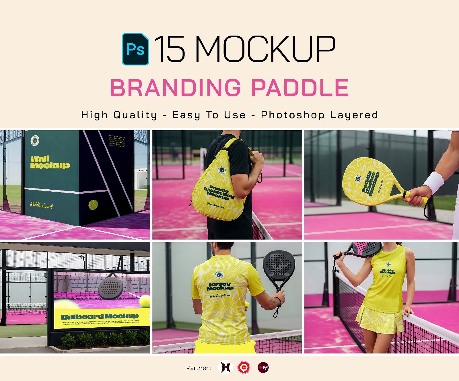 Premium Branding Pink Paddle Mockup — image 1