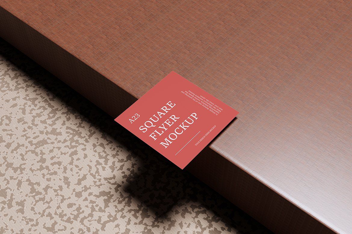 Bright square business cards mockup (4 Objects) — image 1