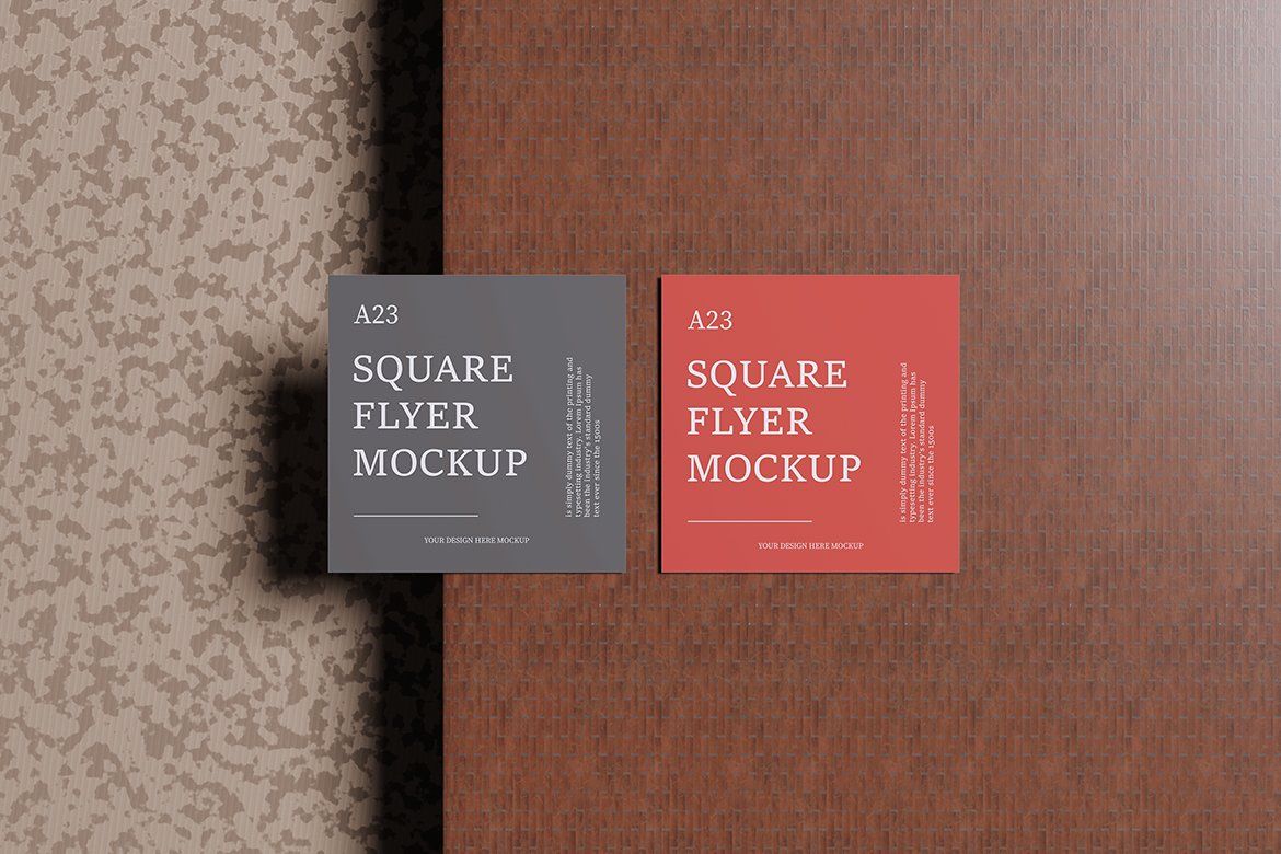 Bright square business cards mockup (4 Objects) — image 4