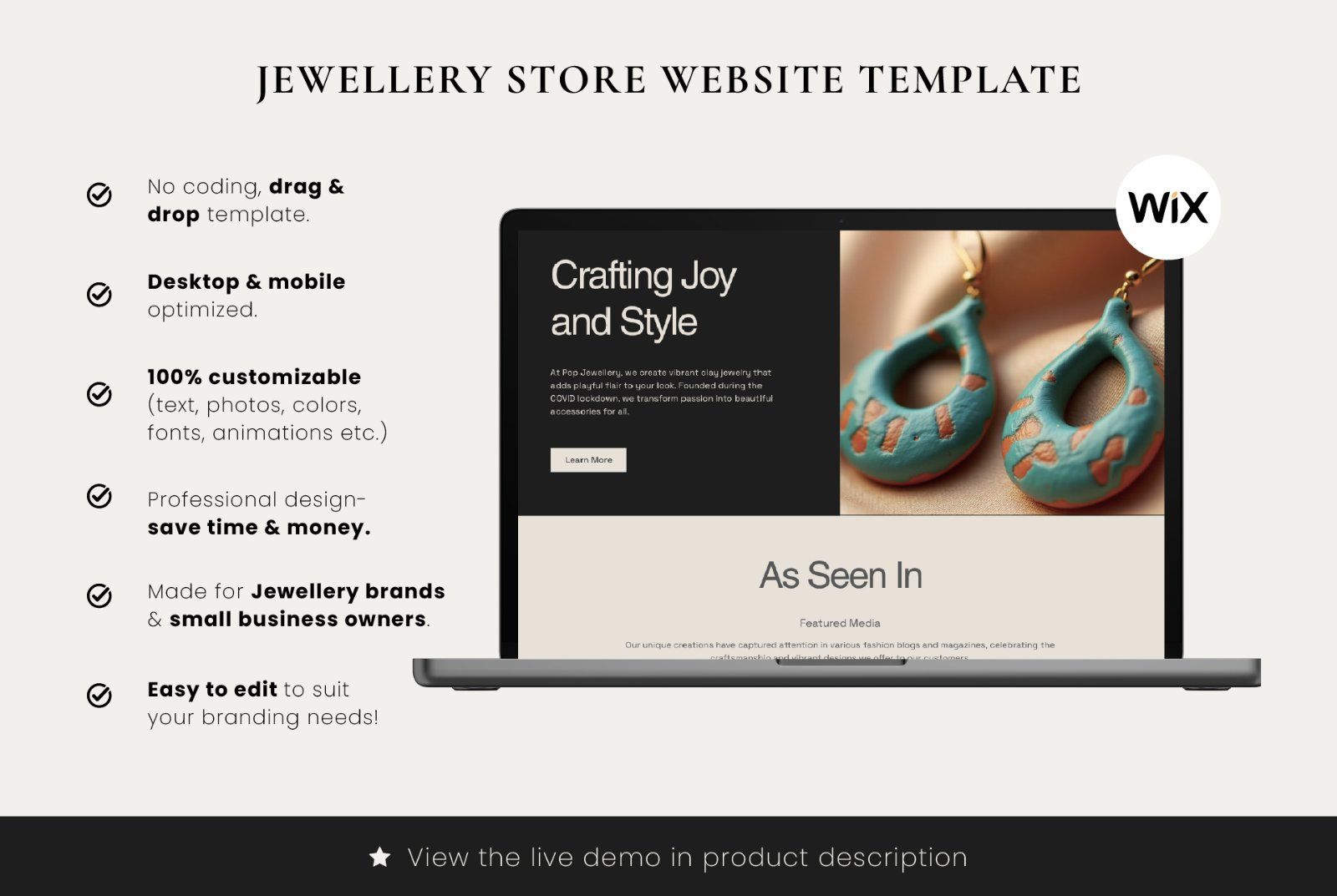 Jewelry Store Wix Website Template — image 6
