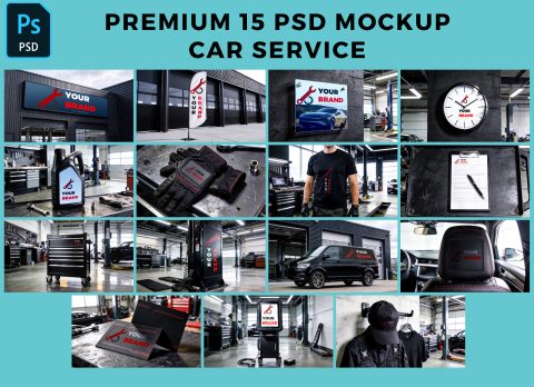 Premium 15 PSD Mockups CAR SERVICE