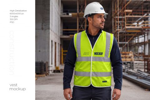 Safety Construction Vest Mockup Set