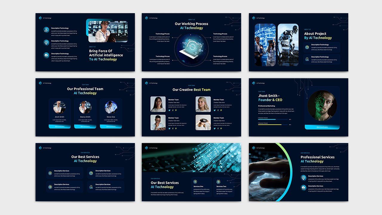 AI Technology PowerPoint Presentation Template — image 3