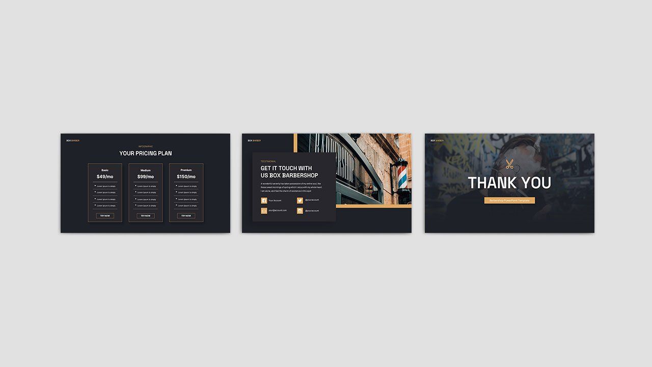 Box Barber - Barbershop PowerPoint Presentation Template — image 5