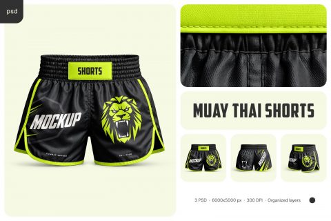 Muay Thai Shorts Mockup Set