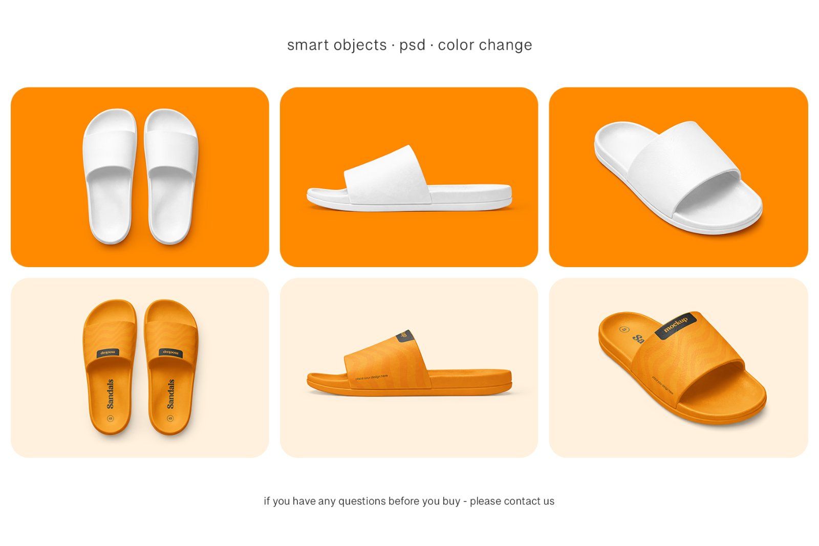 Rubber Slide Sandals Mockup Set — image 4
