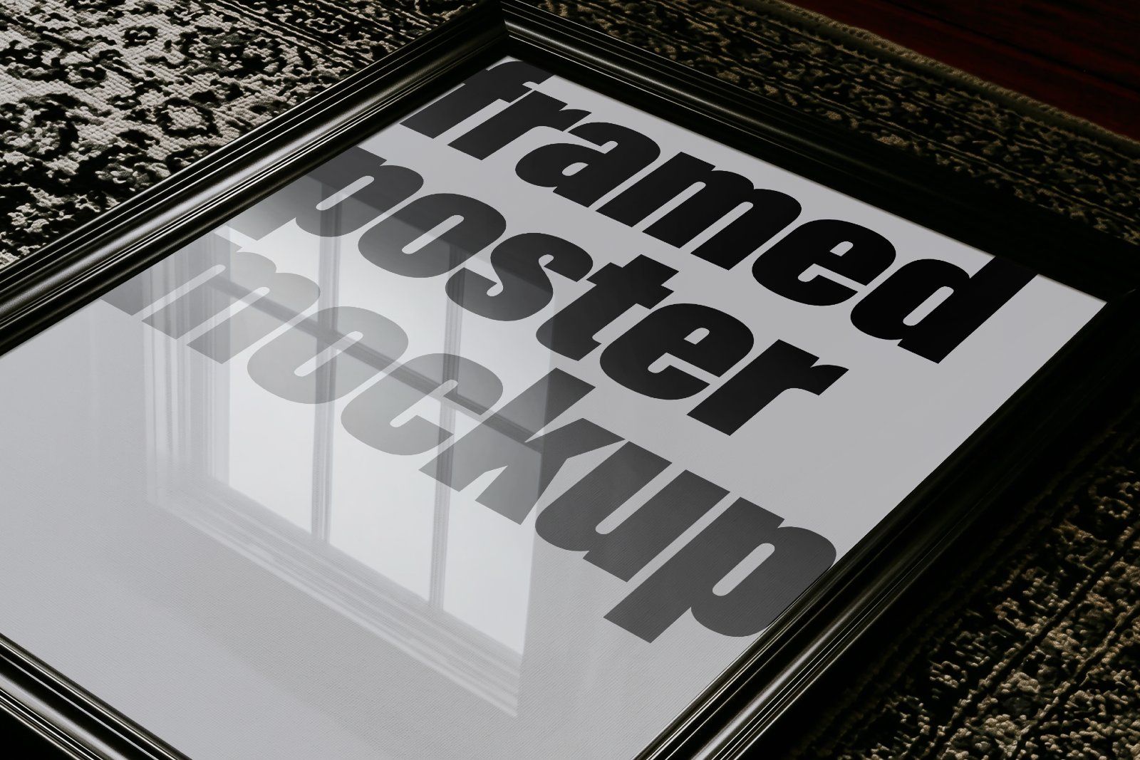 Vintage Dark Rug Frame Mockup — image 1