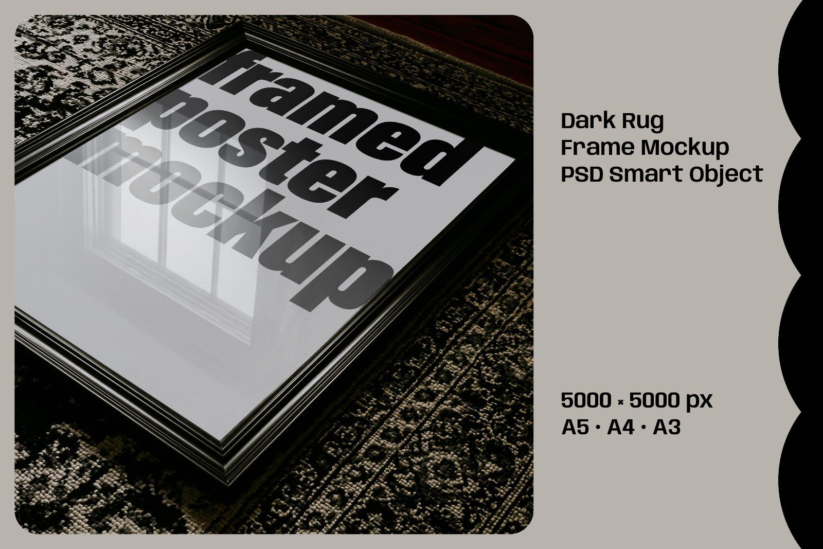 Vintage Dark Rug Frame Mockup — image 2