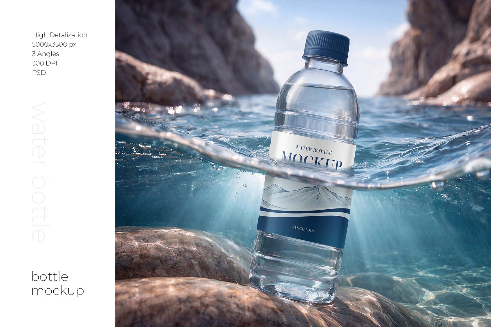 Clear Plastic Water Bottle Mockup Set — image 1