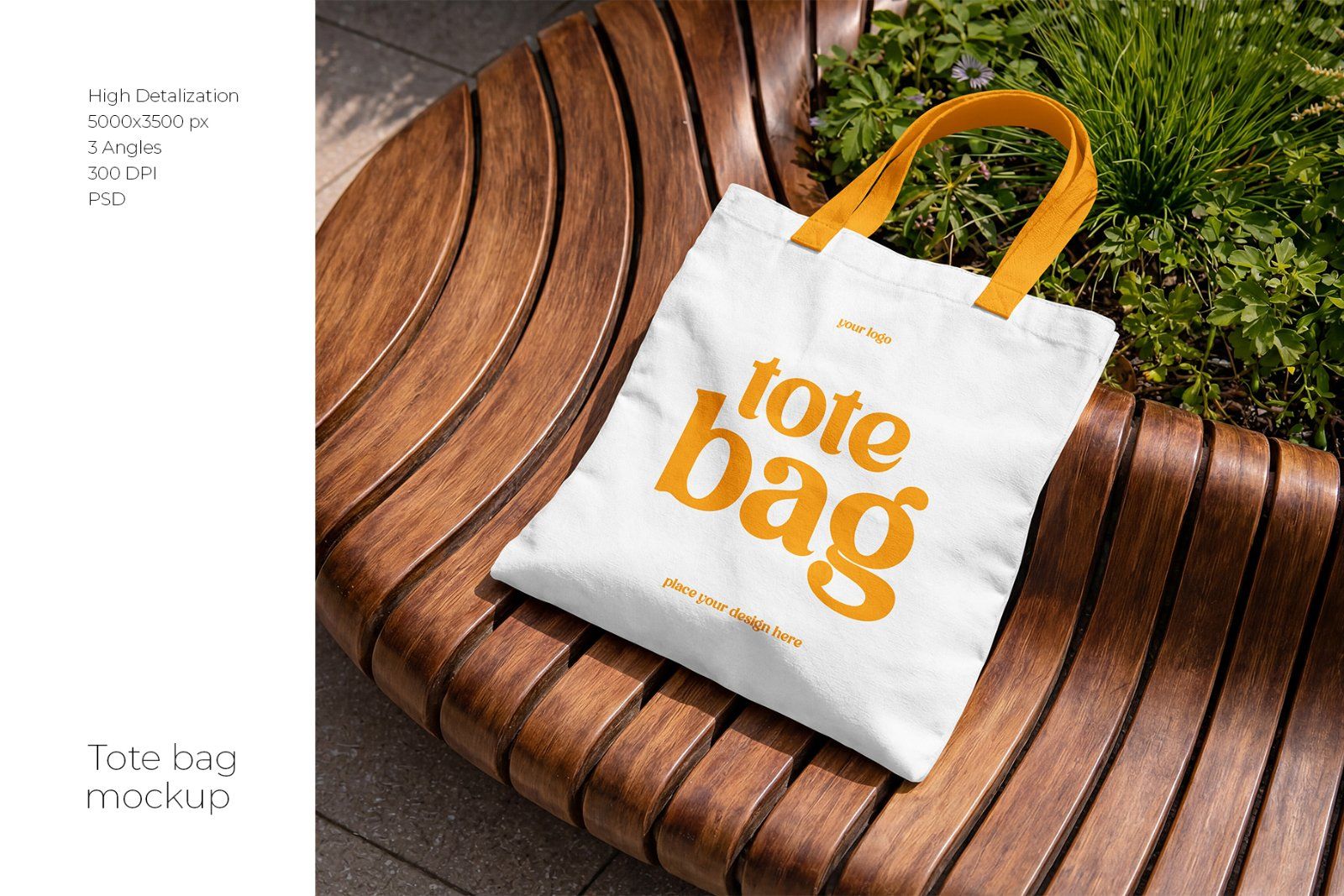 Canvas Tote Bag Mockup Set in Park — image 1