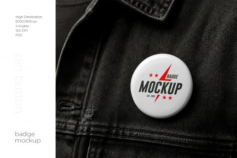 Pin Button Badge Mockup Set
